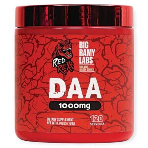 Big Ramy Labs Red Rex DAA, 1000 mg, 120 Gm, Supports Natural Performance and Recovery
