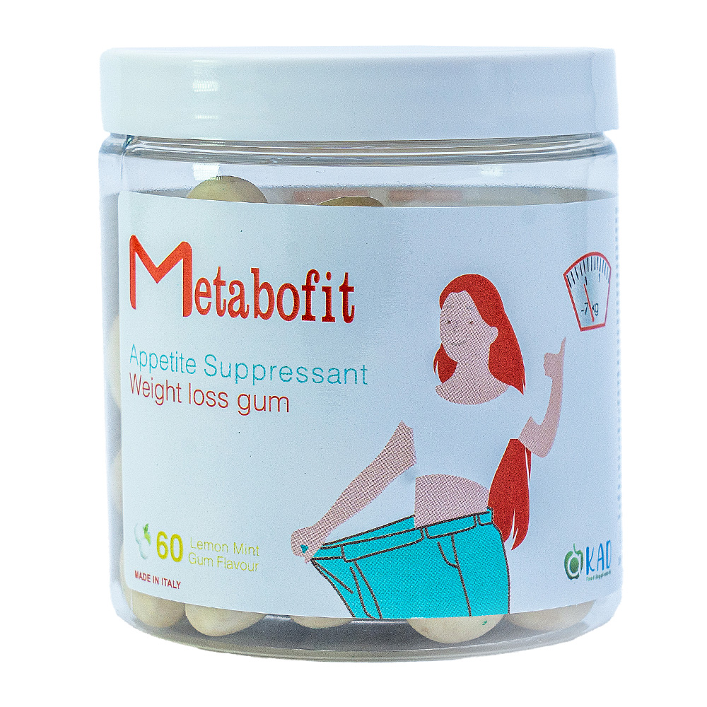Metabofit Weight Loss Gum, Lemon Mint, 60 Gummies, Weight Loss, Refreshing Flavor