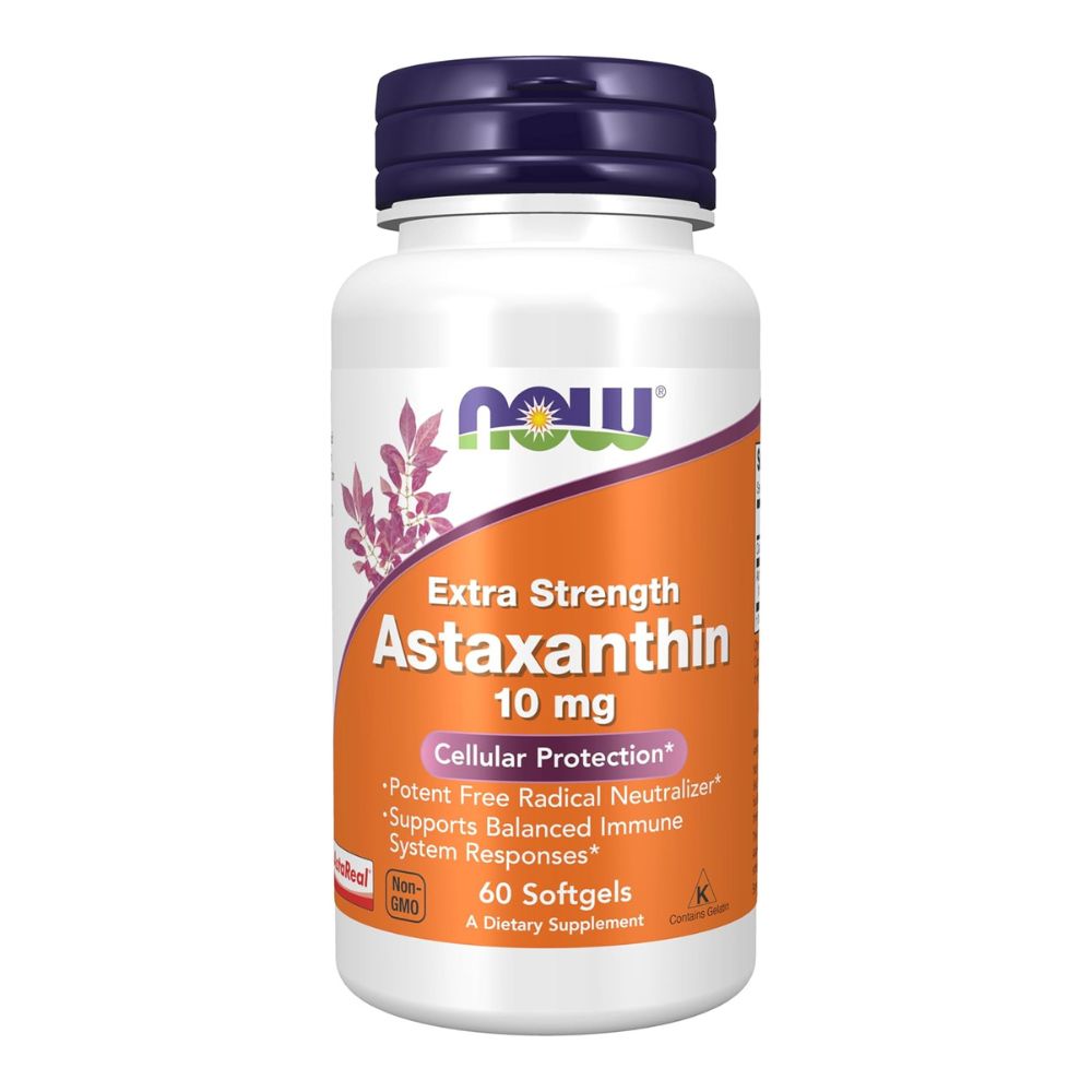 Now Extra Strength Astaxanthin, 10 mg, 60 Softgels, High-Potency Antioxidant